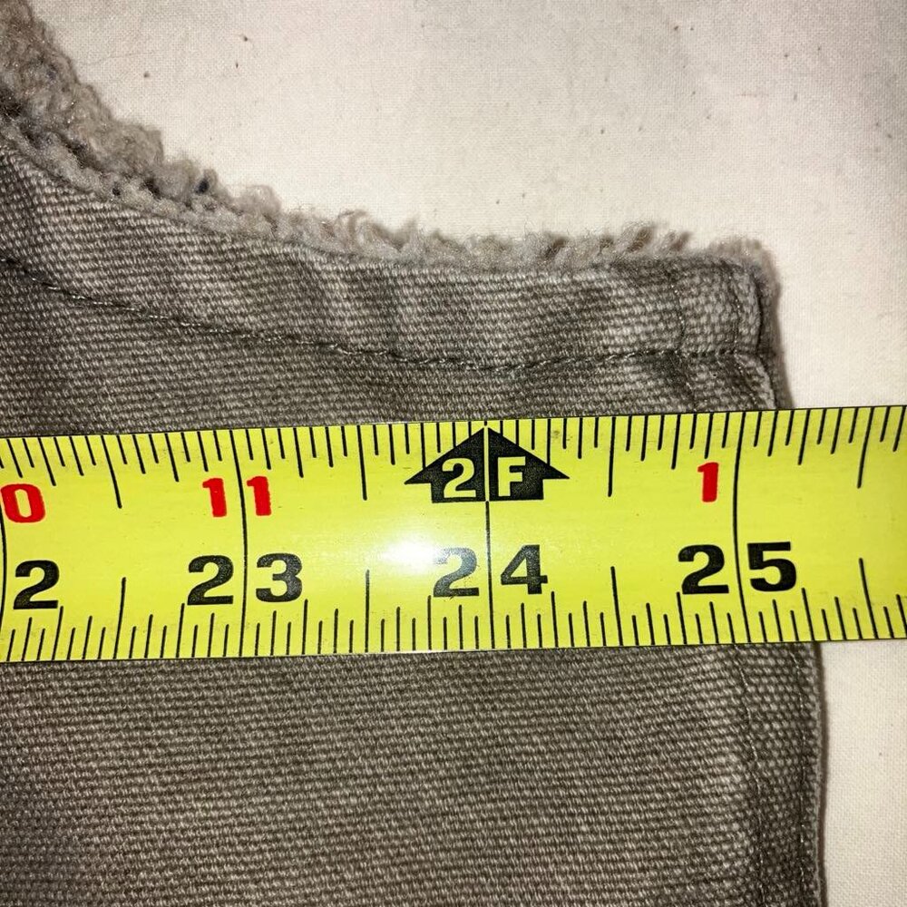 Vintage Carhartt Sherpa Lined Gray Green Canvas Vest V13 with Slit Pockets XL - Picture 8 of 10